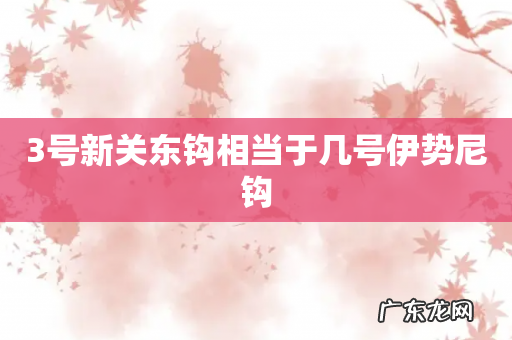 3号新关东钩相当于几号伊势尼钩