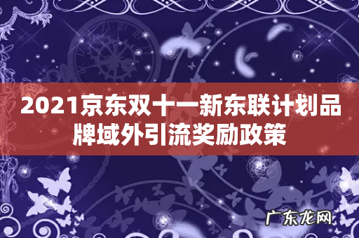 2021京东双十一新东联计划品牌域外引流奖励政策
