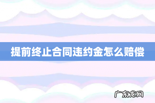 提前终止合同违约金怎么赔偿