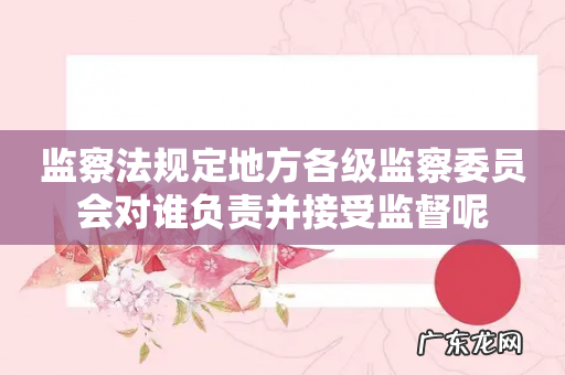 监察法规定地方各级监察委员会对谁负责并接受监督呢