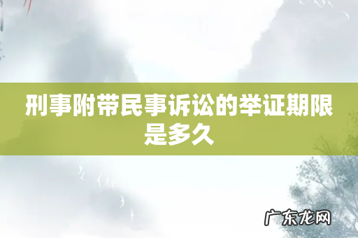 刑事附带民事诉讼的举证期限是多久