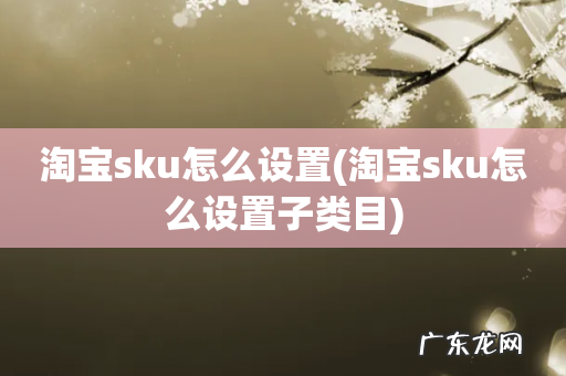 淘宝sku怎么设置子类目 淘宝sku怎么设置