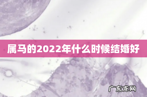 属马的2022年什么时候结婚好
