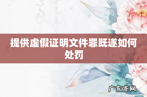 提供虚假证明文件罪既遂如何处罚