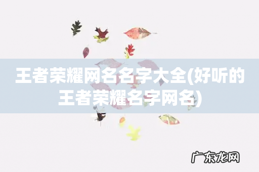 好听的王者荣耀名字网名 王者荣耀网名名字大全