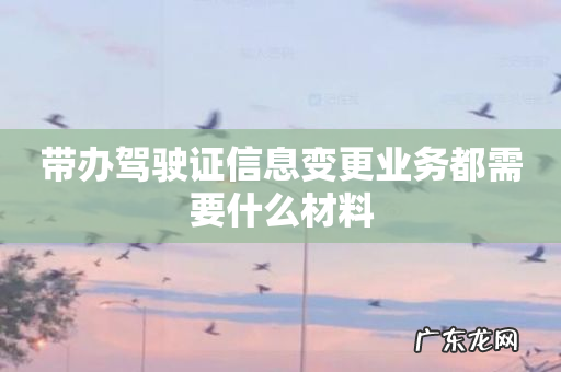带办驾驶证信息变更业务都需要什么材料