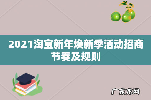 2021淘宝新年焕新季活动招商节奏及规则
