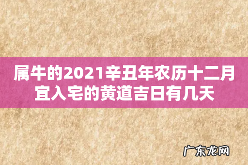 属牛的2021辛丑年农历十二月宜入宅的黄道吉日有几天