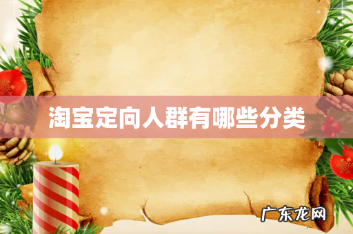 淘宝定向人群有哪些分类