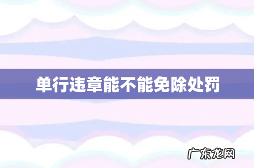 单行违章能不能免除处罚