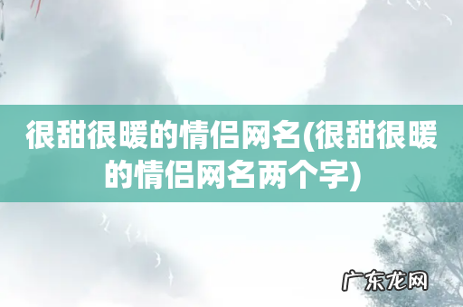很甜很暖的情侣网名两个字 很甜很暖的情侣网名