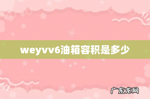 weyvv6油箱容积是多少
