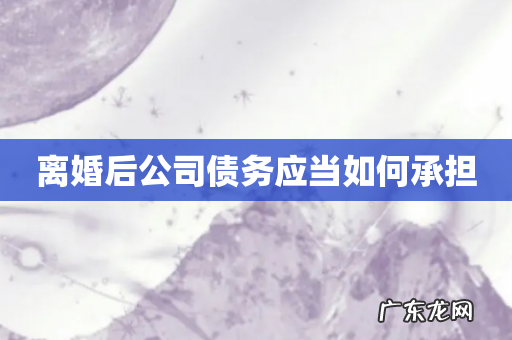 离婚后公司债务应当如何承担