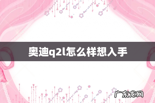 奥迪q2l怎么样想入手