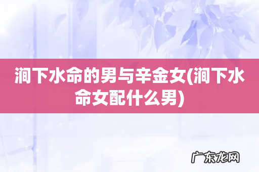 涧下水命女配什么男 涧下水命的男与辛金女