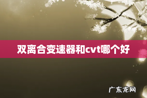 双离合变速器和cvt哪个好