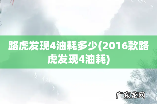 2016款路虎发现4油耗 路虎发现4油耗多少
