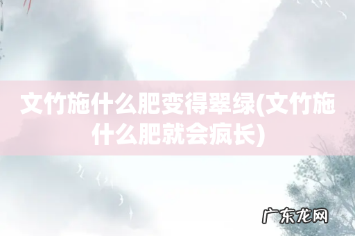 文竹施什么肥就会疯长 文竹施什么肥变得翠绿