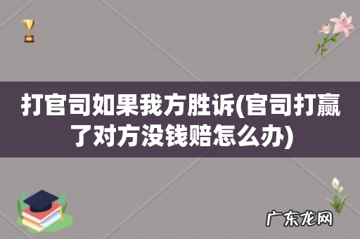 官司打赢了对方没钱赔怎么办 打官司如果我方胜诉