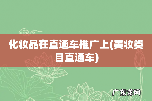 美妆类目直通车 化妆品在直通车推广上