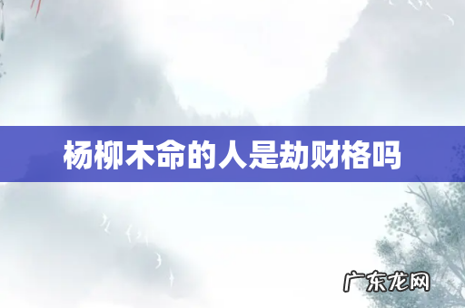 杨柳木命的人是劫财格吗