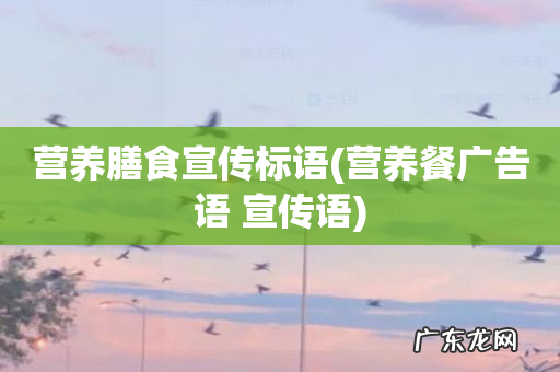营养餐广告语 宣传语 营养膳食宣传标语