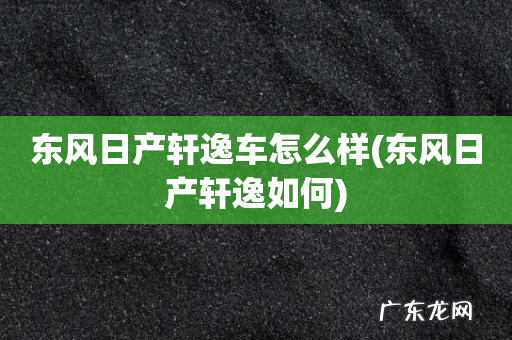 东风日产轩逸如何 东风日产轩逸车怎么样
