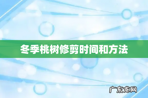 冬季桃树修剪时间和方法