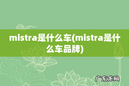 mistra是什么车品牌 mistra是什么车