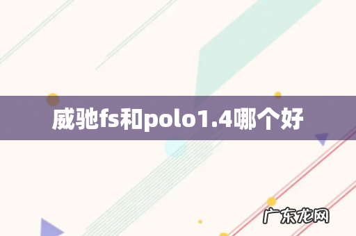 威驰fs和polo1.4哪个好