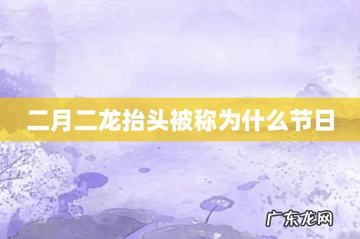 二月二龙抬头被称为什么节日
