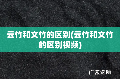 云竹和文竹的区别视频 云竹和文竹的区别