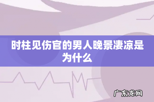 时柱见伤官的男人晚景凄凉是为什么