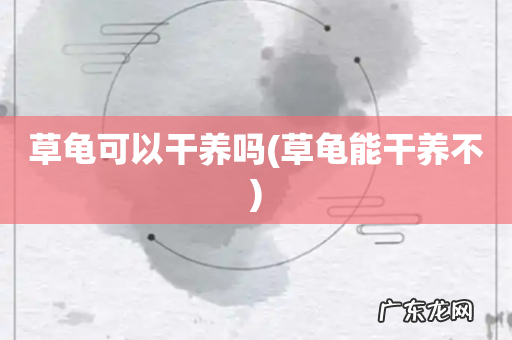 草龟能干养不 草龟可以干养吗