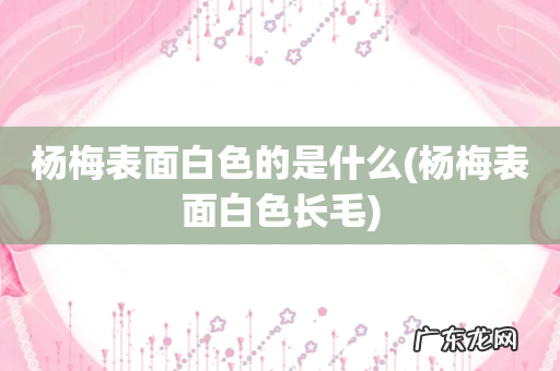 杨梅表面白色长毛 杨梅表面白色的是什么