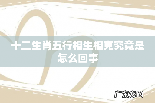 十二生肖五行相生相克究竟是怎么回事