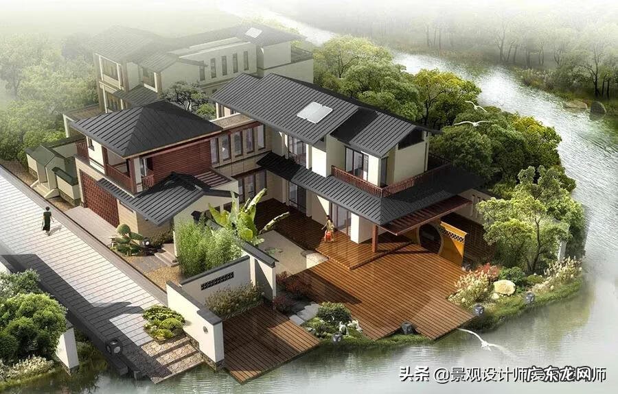 中式别墅设计效果图 中式风格别墅图