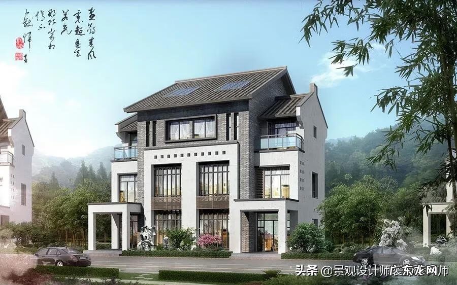 中式别墅设计效果图 中式风格别墅图