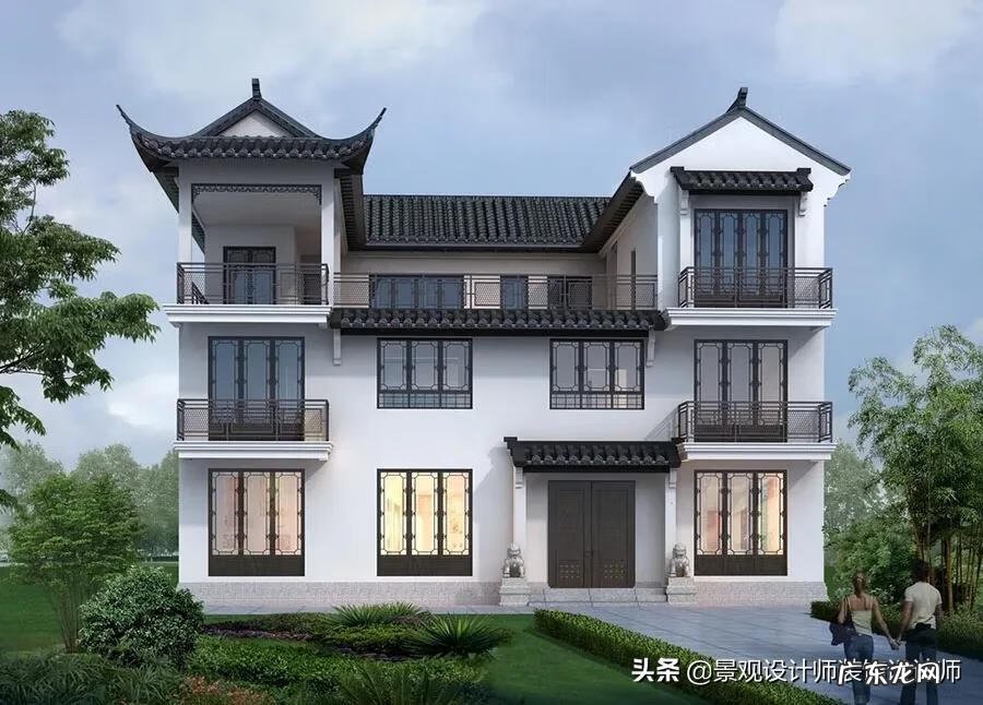 中式别墅设计效果图 中式风格别墅图