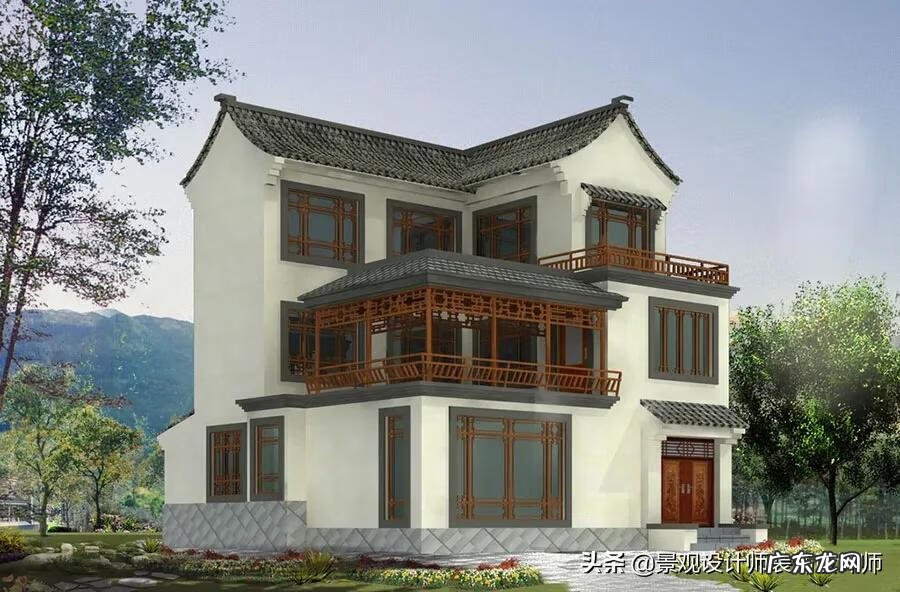 中式别墅设计效果图 中式风格别墅图