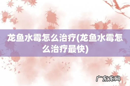 龙鱼水霉怎么治疗最快 龙鱼水霉怎么治疗