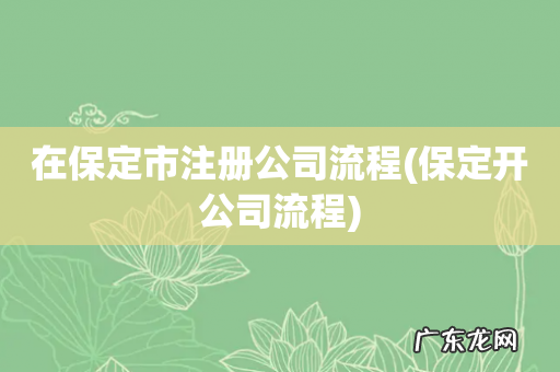 保定开公司流程 在保定市注册公司流程