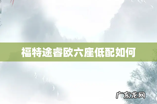 福特途睿欧六座低配如何