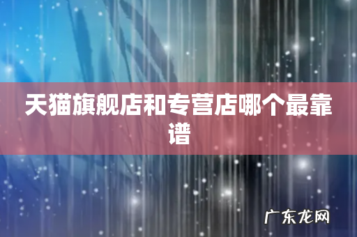 天猫旗舰店和专营店哪个最靠谱