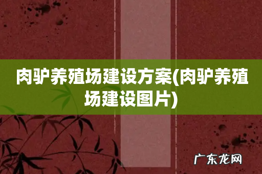 肉驴养殖场建设图片 肉驴养殖场建设方案