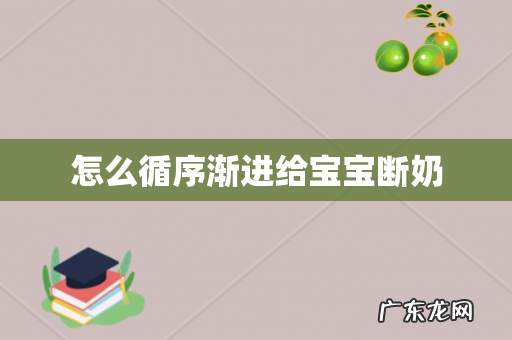 怎么循序渐进给宝宝断奶