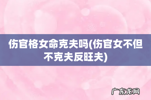 伤官女不但不克夫反旺夫 伤官格女命克夫吗