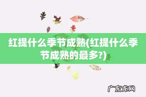 红提什么季节成熟的最多? 红提什么季节成熟