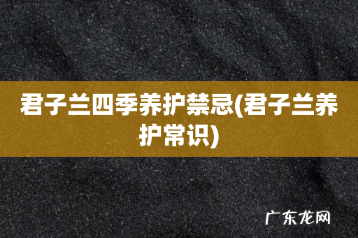 君子兰养护常识 君子兰四季养护禁忌