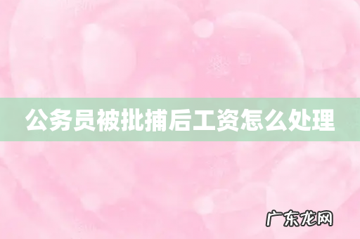公务员被批捕后工资怎么处理
